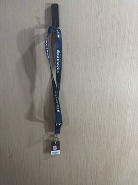 NFL Seattle Seahawks Navy and White Lanyard NWT